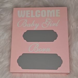 Welcome Baby name and birthday plaque